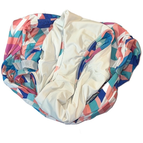 EUC ModCloth One Piece Pastel Geometric High Rise Pin Up Swimsuit Medium - Picture 12 of 13